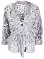 Brunello Cucinelli cardigan en crochet - Gris