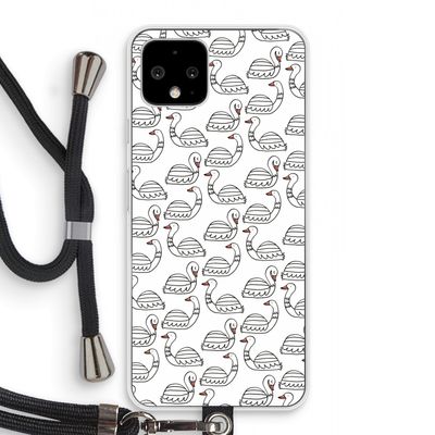 Zwanen: Pixel 4 Transparant Hoesje met koord