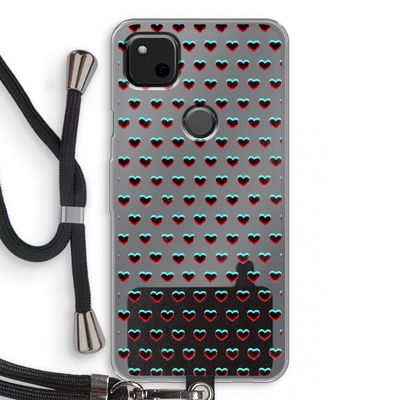Hartjes: Pixel 4a Transparant Hoesje met koord