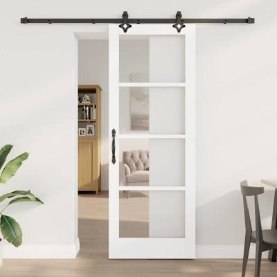 Schuifdeur met Hardware Set Wit 78x211 cm Massief Vurenhout