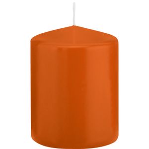 1x Kaarsen oranje 6 x 8 cm 29 branduren sfeerkaarsen   -