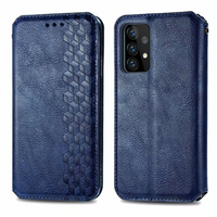 Samsung Galaxy S22 hoesje - Bookcase - Pasjeshouder - Portemonnee - Diamantpatroon - Kunstleer - Blauw