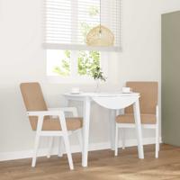 Eetkamerstoelen met kussens 2 stuks wit massief hout rubber
