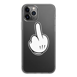 Middle finger black: iPhone 11 Pro Transparant Hoesje