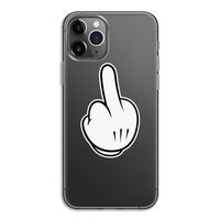 Middle finger black: iPhone 11 Pro Transparant Hoesje