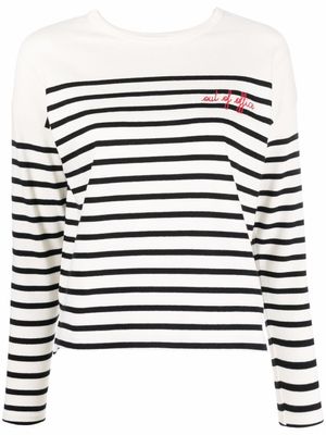 Maison Labiche pull en coton biologique à rayures - Tons neutres