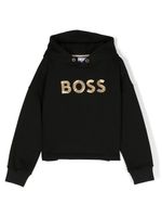 BOSS Kidswear hoodie à logo brodé - Noir