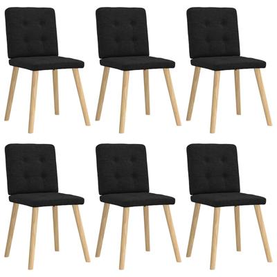 Eetkamerstoelen 6 st stof zwart
