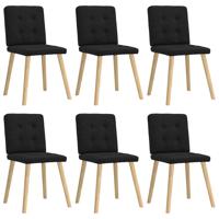 Eetkamerstoelen 6 st stof zwart