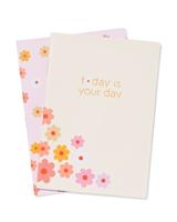 HEMA Schrift A4 Ruiten 10x10mm Bloemen - 2 Stuks
