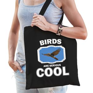 Dieren vliegende havik roofvogel tasje zwart volwassenen en kinderen - birds are cool cadeau boodsch