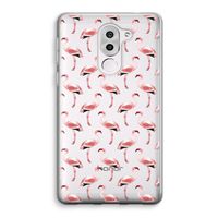 Flamingoprint groen: Honor 6X Transparant Hoesje