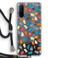Kleurrijke katten: OnePlus Nord CE 5G Transparant Hoesje met koord