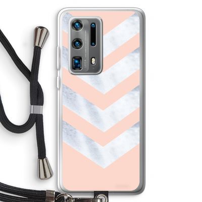 Marmeren pijlen: Huawei P40 Pro Plus Transparant Hoesje met koord