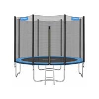 Trampoline met met veiligheidsnet beklede stangen, Hemelsblauw / 305 cm