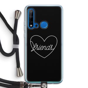 Friends heart black: Huawei P20 Lite (2019) Transparant Hoesje met koord