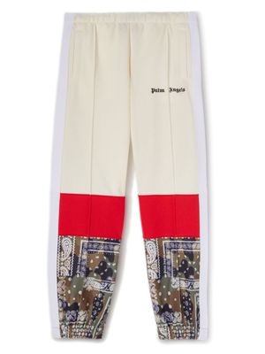 Palm Angels Kids pantalon de jogging colour block à logo imprimé - Blanc