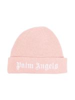 Palm Angels Kids bonnet en maille à logo brodé - Rose - thumbnail