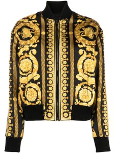 Versace veste bomber en soie à imprimé Barocco - Noir