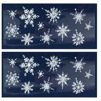 2x Witte kerst raamstickers glitter sneeuwvlokken 23 x 49 cm - Feeststickers