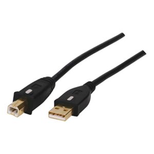 HQ USB A - USB B 3m USB-kabel 2.0 Zwart