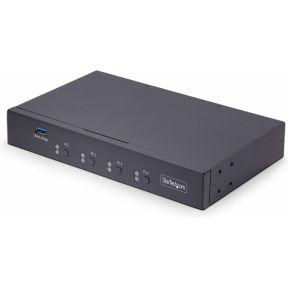 StarTech.com 4-Port KM Switch met Mouse Roaming, USB Switch voor Toetsenbord/Muis, 3.5mm/USB Audio,