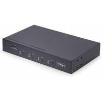 StarTech.com 4-Port KM Switch met Mouse Roaming, USB Switch voor Toetsenbord/Muis, 3.5mm/USB Audio,