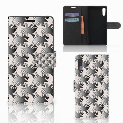 Sony Xperia XZ | Sony Xperia XZs | Telefoonhoesje | Met pasjeshouder | Salamander Grey