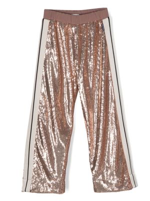 Palm Angels Kids pantalon à ornements de sequins brodés - Rose