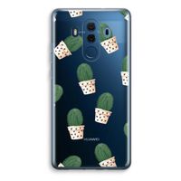 Cactusprint roze: Huawei Mate 10 Pro Transparant Hoesje