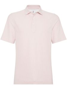 Brunello Cucinelli polo en maille à design nervuré - Rose