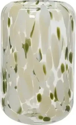 Decoris vaas glas lea 15.5x32cm crème