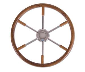 Stazo Hoepelstuurwiel 20 Rvs/teak 40 Cm 20 Rvs/teak 40 Cm