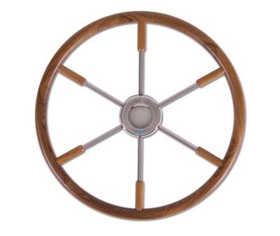 Stazo Hoepelstuurwiel 20 Rvs/teak 40 Cm 20 Rvs/teak 40 Cm
