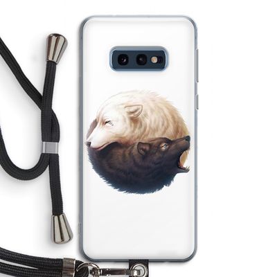 Yin Yang Wolves: Samsung Galaxy S10e Transparant Hoesje met koord