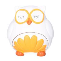 Gerimport Spaarpot Uil - dieren thema - 11 x 12 cm - wit - keramiek