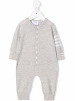 Thom Browne Kids grenouillère en laine mélangée à rayures - Gris