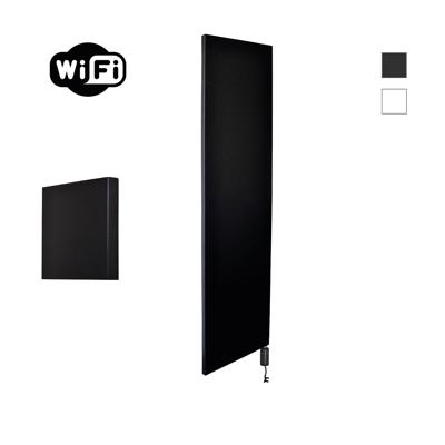 Radiator Sanicare Denso Met WiFi 180 x 40 cm Mat Zwart Met Thermostaat Zwart Rechtsonder