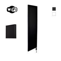 Radiator Sanicare Denso Met WiFi 180 x 40 cm Mat Zwart Met Thermostaat Zwart Rechtsonder
