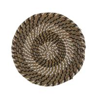 Placemat Versa Wit Zwart Textiel Waterhyacint 38 cm