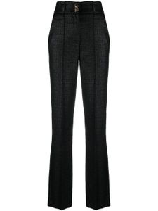 Elisabetta Franchi pantalon en crêpe à taille haute - Noir