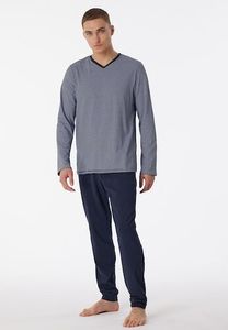 Schiesser Schiesser Pyjama Long nightblue 180258 50/M