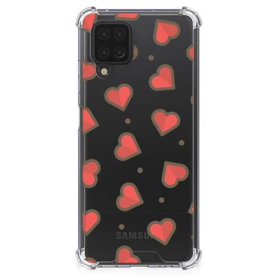 Samsung Galaxy A12 Doorzichtige Silicone Hoesje Hearts Samsung Galaxy A12 Doorzichtige Silicone Hoesje Hearts