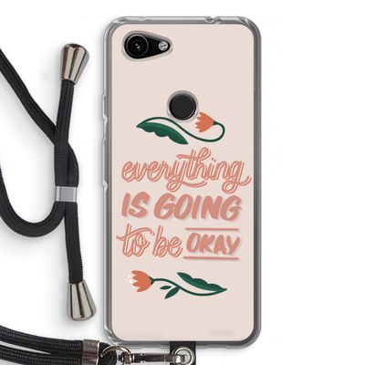 Optimistic flower girl: Pixel 3a Transparant Hoesje met koord