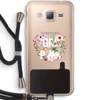 GRL PWR Flower: Samsung Galaxy J3 (2016) Transparant Hoesje met koord