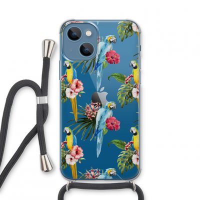 Kleurrijke papegaaien: iPhone 13 mini Transparant Hoesje met koord