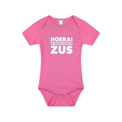 Roze Hoera ik word grote zus rompertje voor meisjes