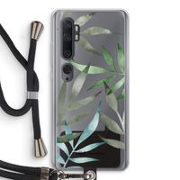 Tropical watercolor leaves: Xiaomi Mi Note 10 Pro Transparant Hoesje met koord