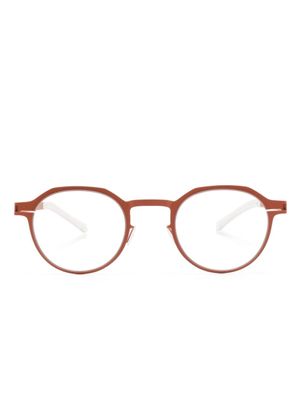 Mykita lunettes de vue en titane à monture ronde - Orange