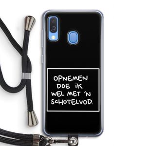 Schotelvod: Samsung Galaxy A40 Transparant Hoesje met koord
